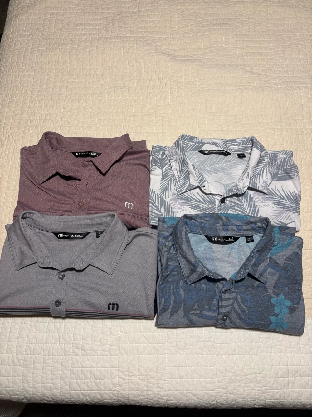 Travis Mathew Polos - Mauve, Light Gray, White Palm, Blue Floral